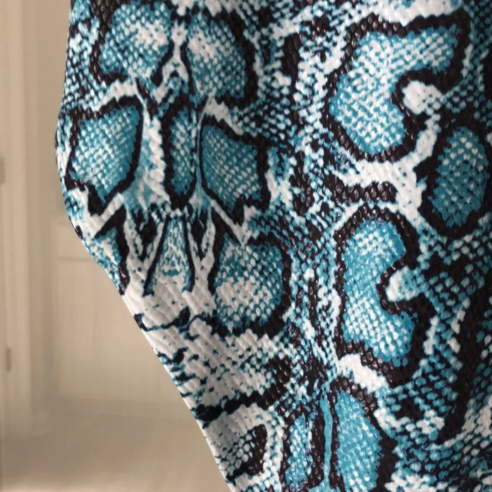 Fashion Nova faux snakeskin asymmetry skirt XL Ruched side elastic waist club